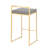 Fuji Contemporary Counter Stool In Gold With Grey Faux Leather By Lumisource - Set Of 2-237960910