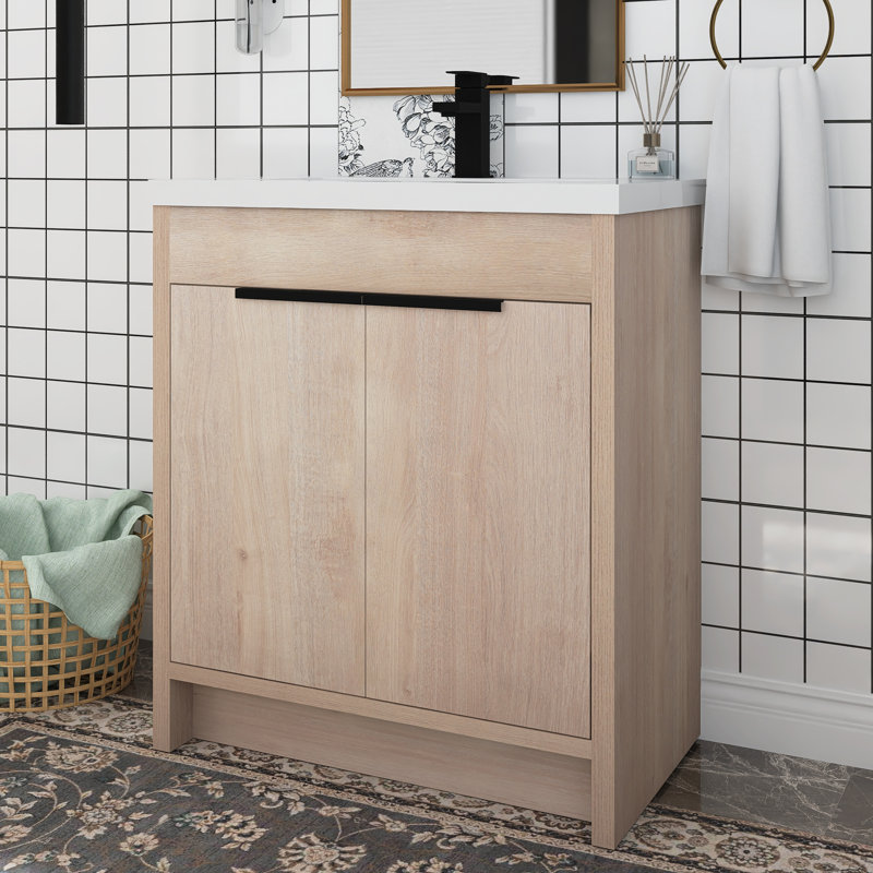 Leeshaun 30'' Single Bathroom Vanity with Resin Top
