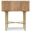 Fallon 20"W Natural Solid Mango Wood Contemporary End Table with Drawer and Metal Base-1293608983-1293608976