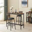 Ensemble de table de bar avec 2 tabourets de bar en polyuréthane avec dossier, brun rustique, L 43,31 po x l 15,75 po x H 35,43 po-1877265971-1877265974