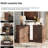 60-Inch Vintage Style Home Office Desk With 2 Farmhouse Organizer Side Tables With Drawer & Barn Door For Document Storage-2044315232