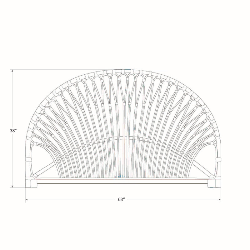 Beige Queen Exotic Tree Pattern Wicker Headboard