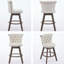 Ensemble de tabourets de bar 26 po à hauteur de comptoir 26 po, 2 tabourets pivotants à 360 ° avec dossier et main - boutons touffetés - bords garnis, tabourets de comptoir de cuisine rembourrés en velours sur pieds en bois-502167918