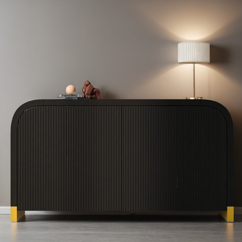 60" Console Table Entryway Sideboard for Hallway Living Room, Black