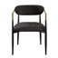 Chaise d'appoint en chenille noire et finition noire (ensemble de 2)-842766277