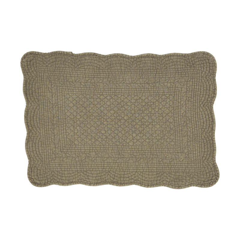 Green Quilted Cotton Rectangle Placemats Set of 4