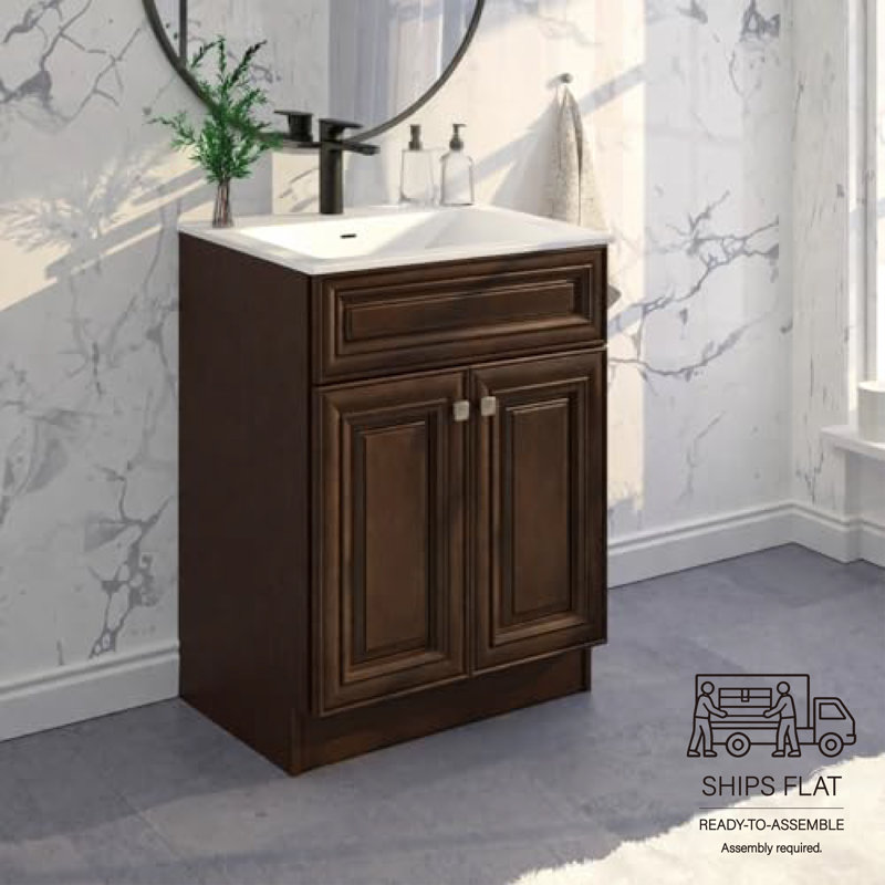 30'' Bathroom Vanity Sink Base Cabinet in Maple Walnut