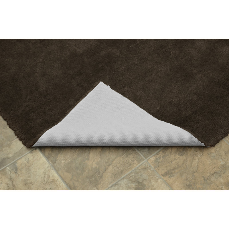 Tapis pour salle de bain en nylon avec envers antidérapant, Chocolat, 60" x 96"