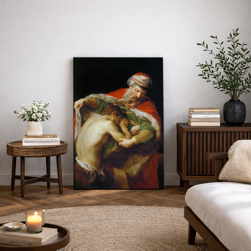 Retour du fils prodigue, œuvre d'art baroque, images de paraboles bibliques, impression sur toile encadrée, Toile tendue