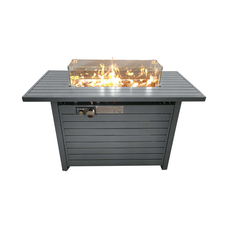 Propane Outdoor Fire Pit Table With Lid