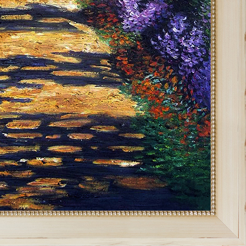 «Garden Path at Giverny» par Claude Monet - Peinture sur toile encadrée, H 40,5 po x l 28,5 po x P 2 po, Constantine