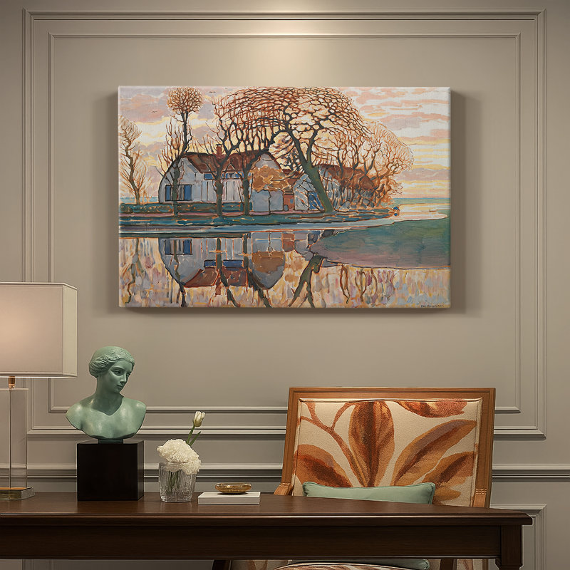 Ferme près de Duivendrecht - Piet Mondrian - Toile tendue avec châssis-c. 1916, 40 x 60