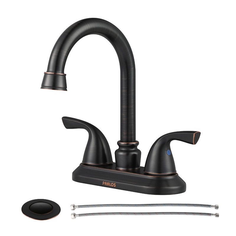 Centerset 2-handle Bathroom Faucet with Drain Assembly, Oil Rubbed Bronze