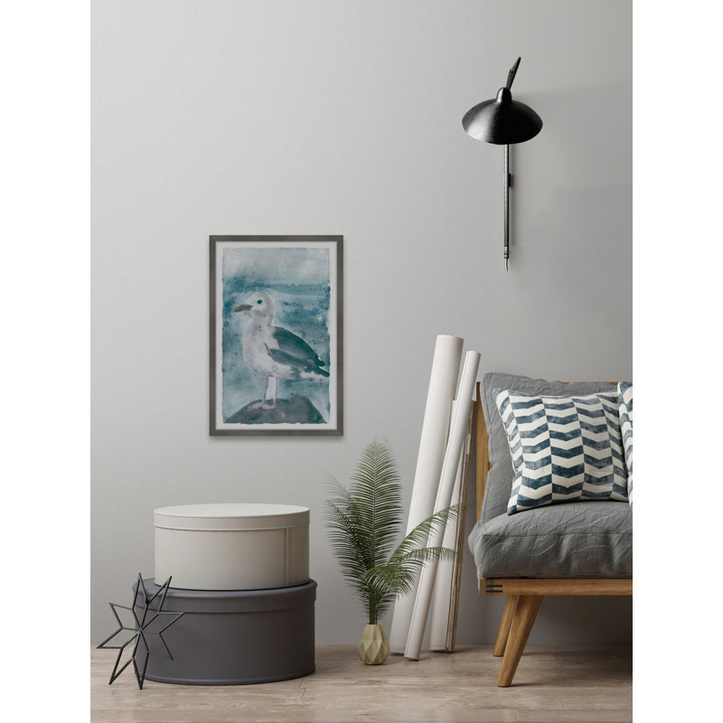 «Bird on the Rock» par Marmont Hill - peinture encadrée, H 24 po x l 16 po x P 1,5 po