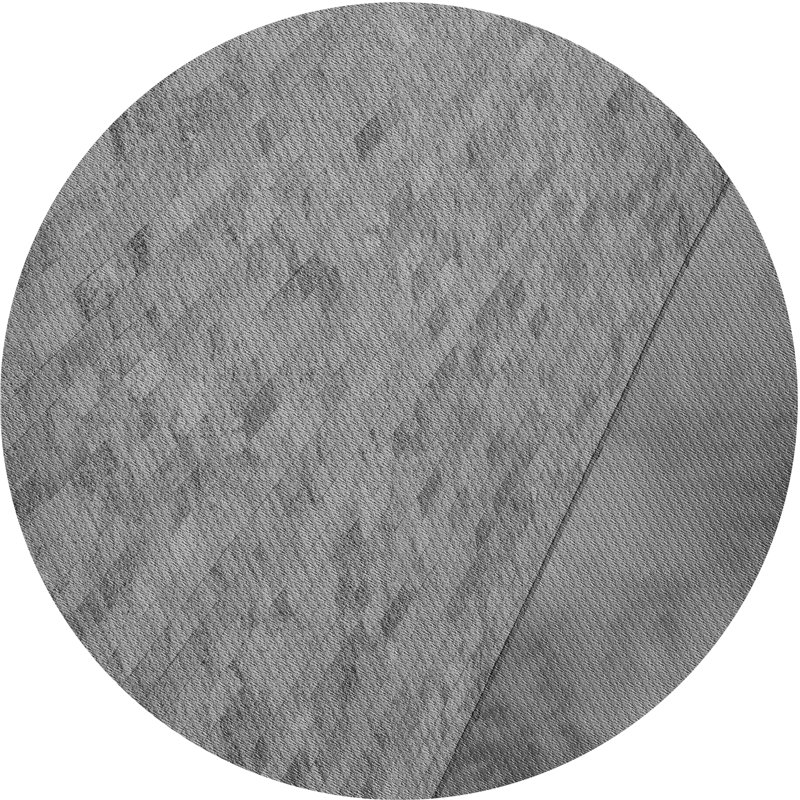 Tapis gris en laine de couleur unie, Rond 7 pi