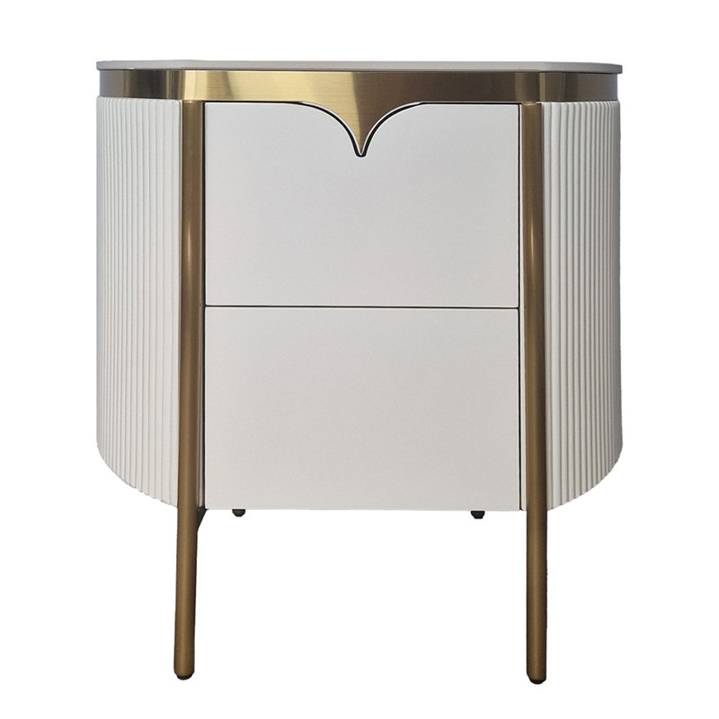 60cm W Stainless Steel Bedside Table