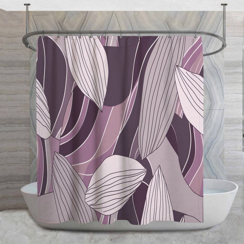 Rideau de douche à motif de feuilles, H 93 po x l 70 po