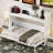 White Twin Xl Bed With Desk And Led , . Solid Wood Build For A Home Office Or Guest Room Desk, & Charging Station. Frame Functional