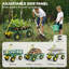 Chariot de jardin en métal CAPHAUS, avec poignée jaune réglable à 180 °, avec tapis et sangle, capacité de 880 lb-95773224