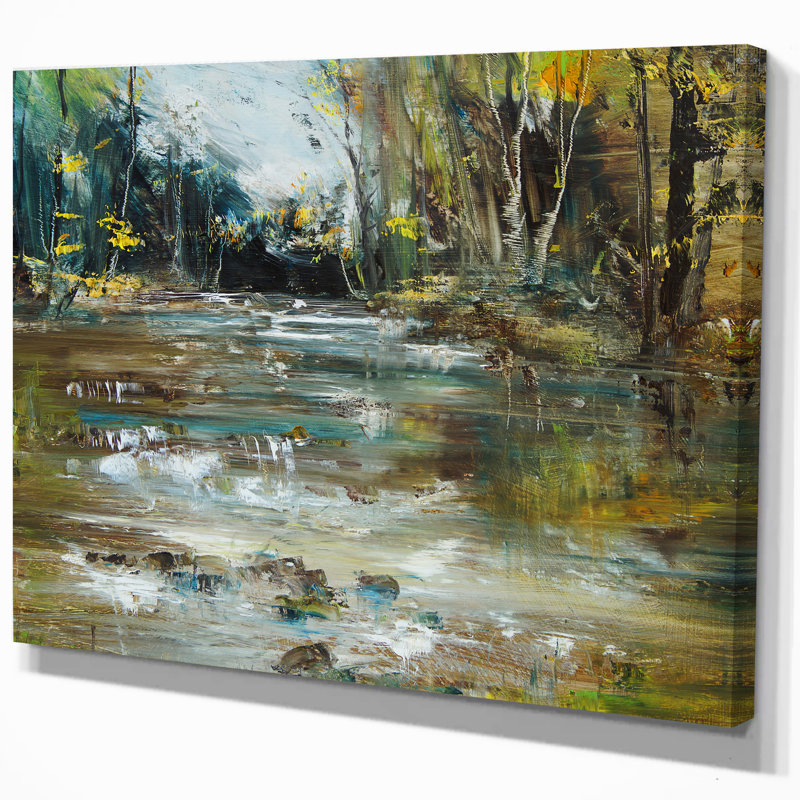 «River in the Forest», reproduction sur toile tendue, H 20 po x l 20 po x P 1 po