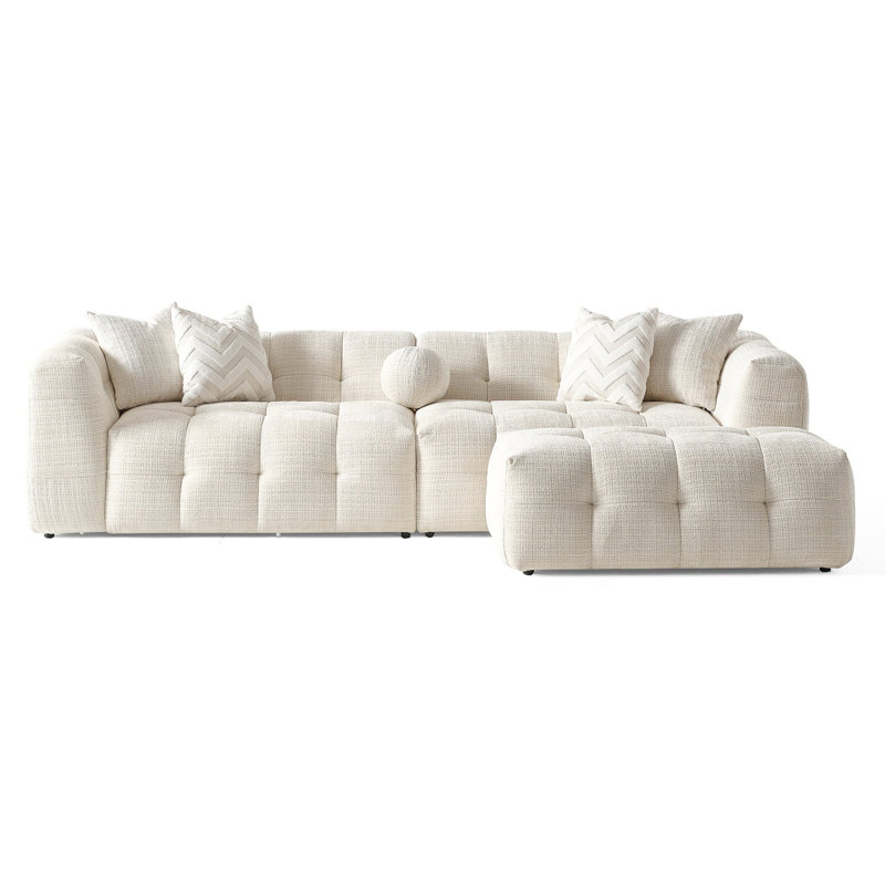 Canapé modulaire Alana, Chenille ivoire