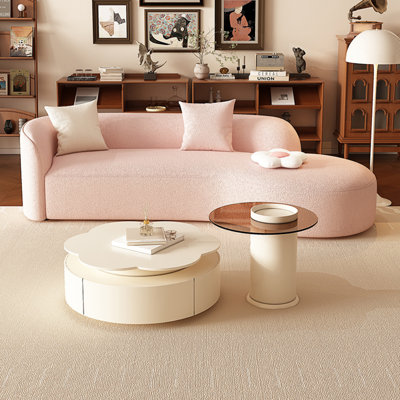 French Cream Style Pink Sofa