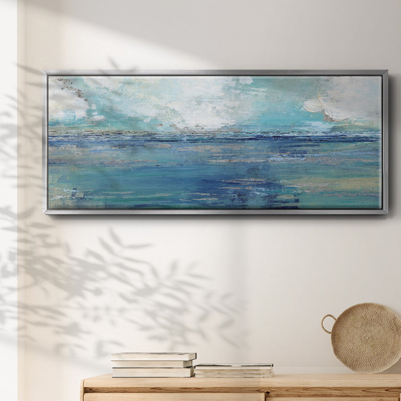 Oceans Away- Framed Canvas, 12" H x 30" W