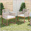 Chaise de salle à manger en bois d'acacia et corde avec coussin lavable (ensemble de 2)-130116623