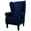 Navy Velvet High Back Armchair
