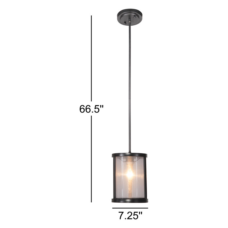 Luminaire suspendu à cylindre simple 1 lumières Elmer