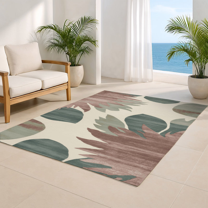 Watercolor Gray Indoor and Outdoor Area Rug, Rectangle 2' x 3'