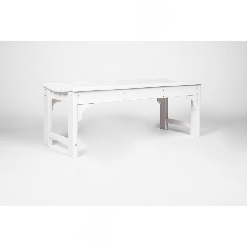 Banc Adirondack sans dossier avec texture en bois, siège en bois de poly pour patio, cour arrière, balcon, résistant aux intempéries avec protection UV