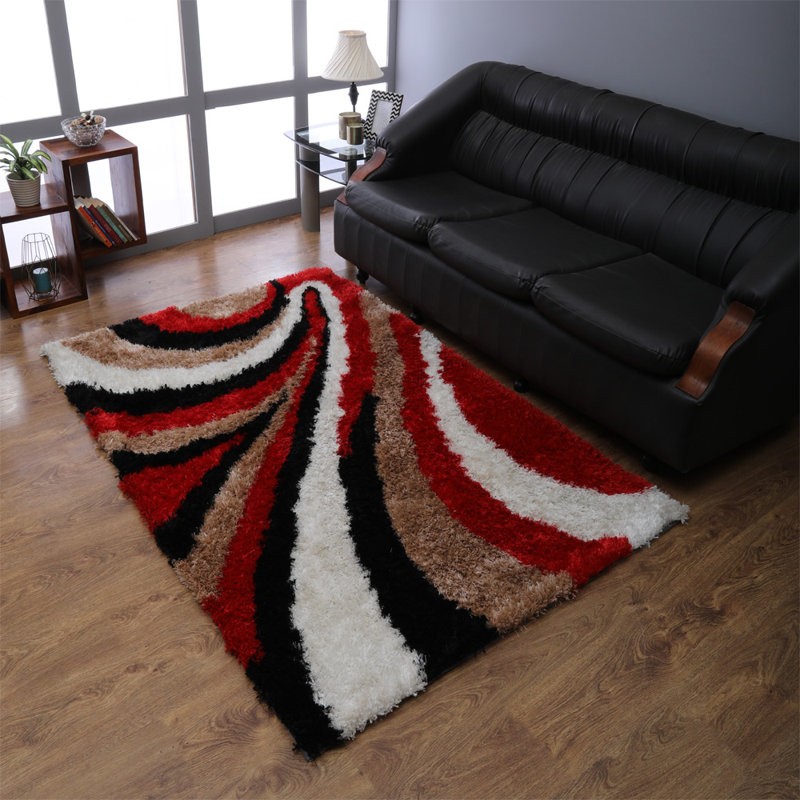 Tummala Hand Tufted Shag Polyester Eco-Friendly Area Rugs - Rectangle, Multicolor, Contemporary Modern Design, High Pile Thick Handmade Anti Skid Area Rugs for Living Room, Bed Room