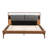 Brown & Gray Faux Leather Panel Bed Of Full Size, Comfortable Support From Ergonomic Cushion, 2Pcs Led Lights On Headboard, Middle Legs, No Box Spring Needed Metal And Wood Frame,-475855050