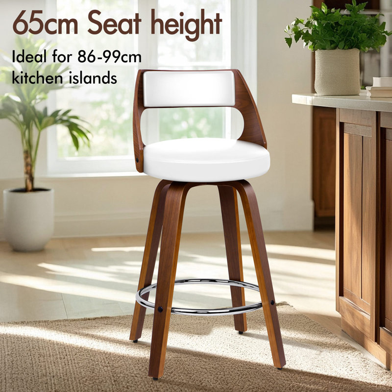 ALFORDSON 2x Bar Stools Swivel Footrest Dining Kitchen Club Chair