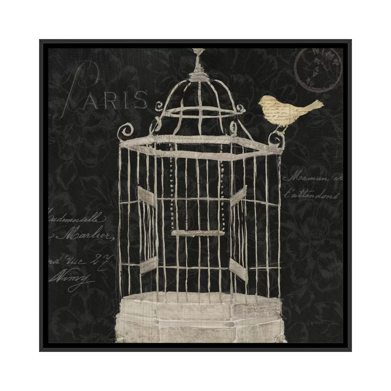 «Via Paris», impression sur toile tendue, H 37 po x l 37 po x P 1,5 po, Toile avec cadre noir, Pas de tapis