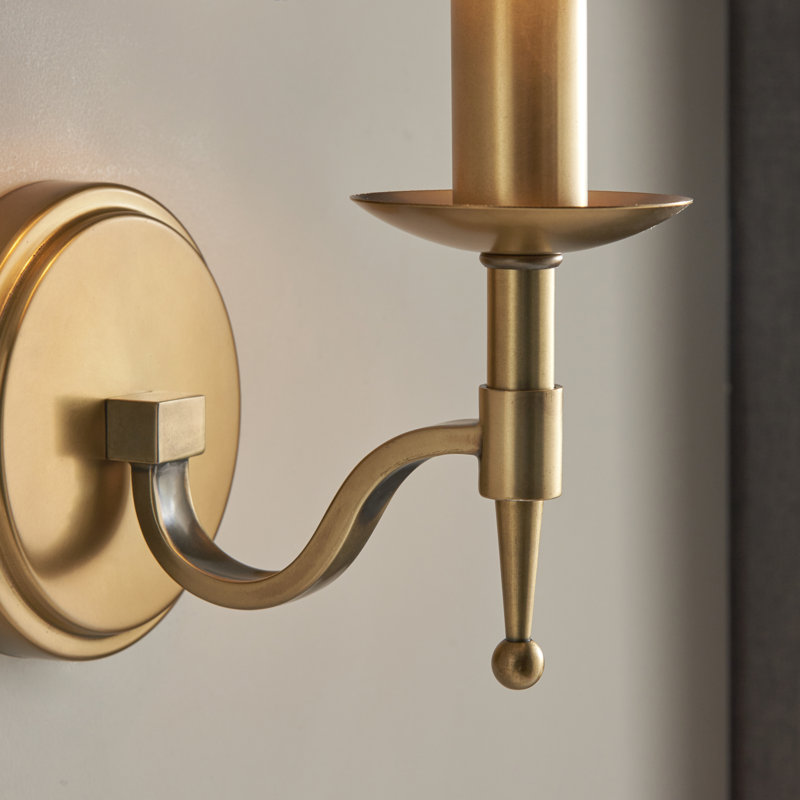 Emperador Candle Wall Light, Antique Brass