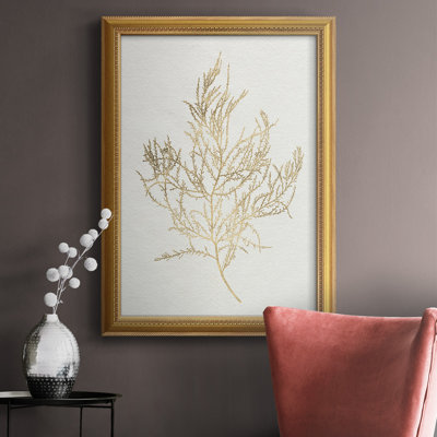 Toile encadrée de qualité supérieure avec algues dorées III - prête à être accrochée