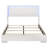 White High Gloss Wood Queen Led Panel Bed With Sleek Lighting, Classic Ends And Slatted Structure For Bedroom Re - Styling Energy Efficient Headboard, Appearance Structuring