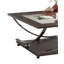 Table basse Adrien avec plateau en verre et support en métal
