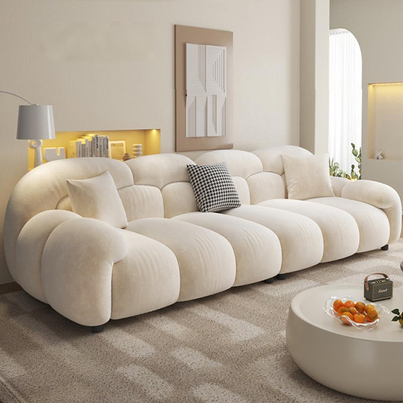 Coussin modulaire beige en polyester, Beige, H 31,89 po x l 102,36 po x P 38,19 po