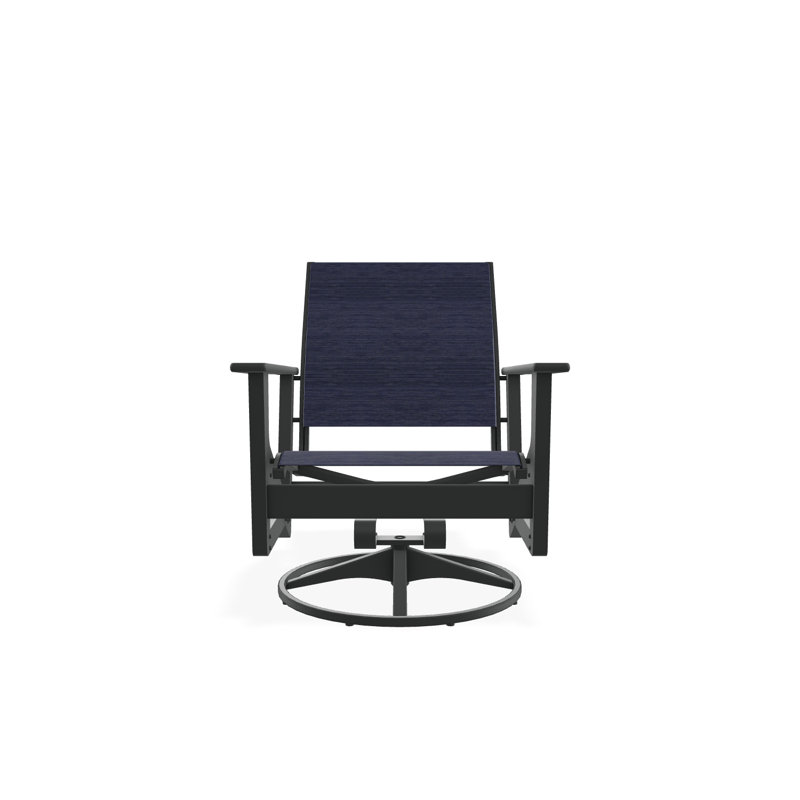 Wexler Outdoor Swivel Lounge Chair, Graphite, Destiny Steel