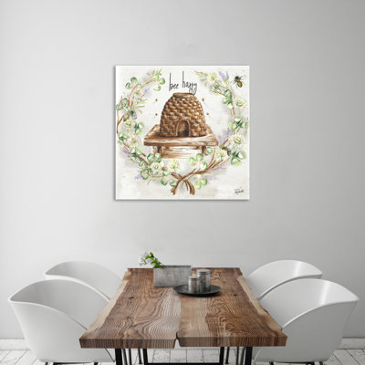 " Honeybee & Clover Wreath: Bee Happy "