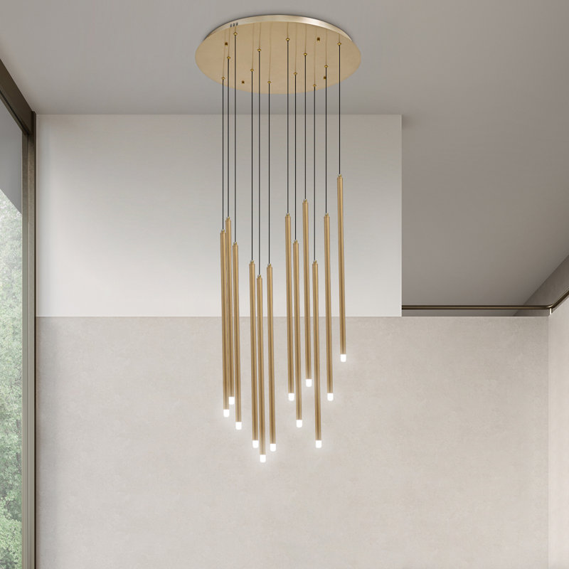 Lustre à DEL pour îlot de cuisine Teylie, Doré, 12