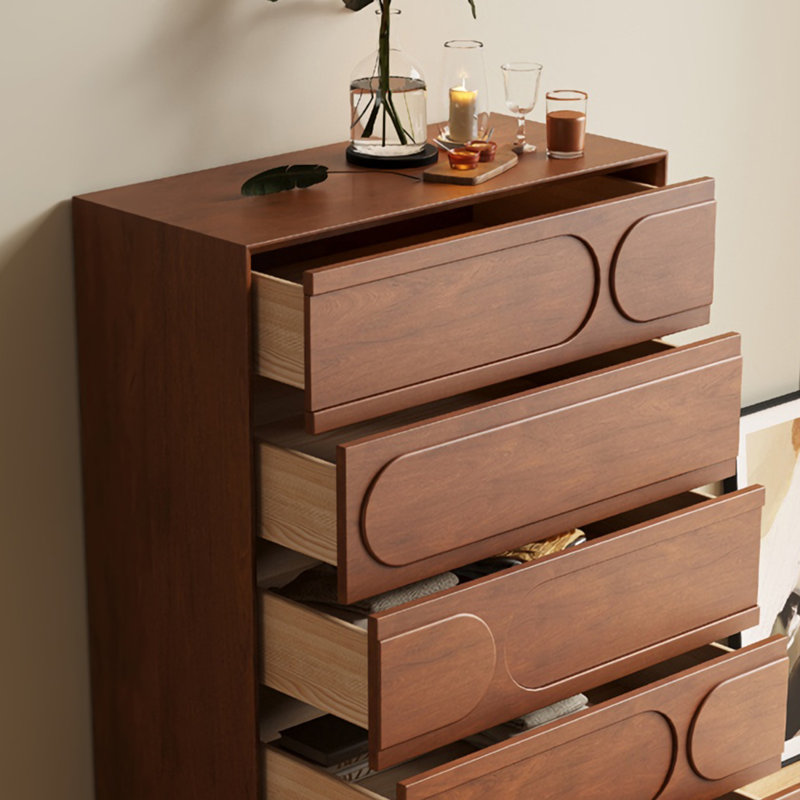 Commode d'appoint standard simple en bois de couleur noyer