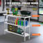 Table de préparation des aliments en acier inoxydable, table de travail de cuisine commerciale de 14 x 48 x 34 pouces, avec 2 tablettes réglables, table de préparation en métal robuste pour barbecue, cuisine, maison et garage