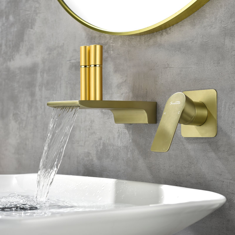 Wall Mounted Optional Single-handle Bathroom Faucet, Gold