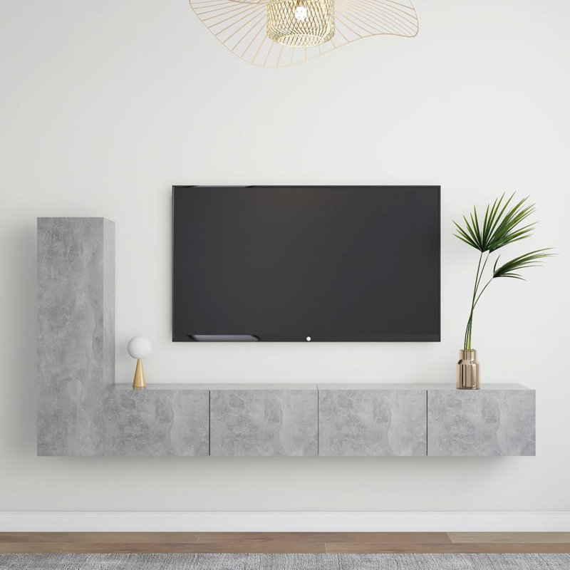 Blackert Unfinished Entertainment Centre for TVs up to 88", Concrete Grey