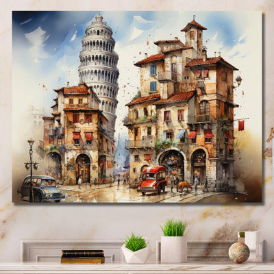 Italy Leaning Tower Magic - Italy Canvas Art Print