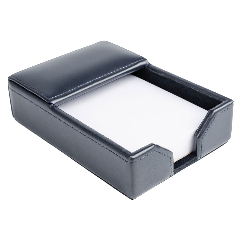 Gribble Leather Memo Pad Holder, Navy Blue